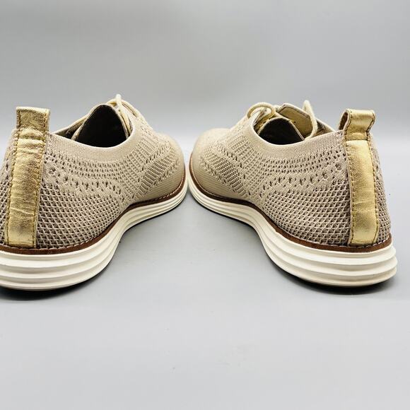 Cole Haan Shoes Womens 11 Beige ØriginalGrand Stitchlite Wingtip Oxford Lace Up - Picture 8 of 11